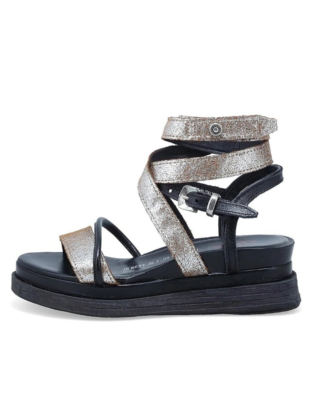 NWT $360 A.S.98 Labo Platform Sandal LEATHER STRAPPY PLATINUM BLACK 37 (DD18)